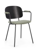 Cumpara ieftin Set 2 scaune negru verde Sienna 57x60x80 cm