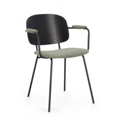 Set 2 scaune negru verde Sienna 57x60x80 cm