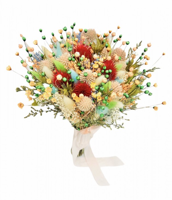 Buchet flori din plante naturale uscate Multicolor