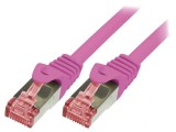 Patch cord S/FTP Cat6 LSZH Roz 1m Dublu Ecranat, Logilink
