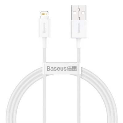 Cablu Baseus USB-A la Lightning, 2.4A, Superior Series, 1m, Alb foto