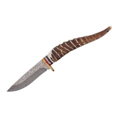 Cuțit de v&acirc;nătoare cu lamă fixă, DEPOX&reg;, oțel inoxidabil 440, m&acirc;ner imitație corn de cerb, 24 cm