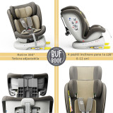 Scaun Auto Tweety Plus Deluxe Buf Boof i-size rotativ 360 cu Isofix 40-150 cm LightBrown