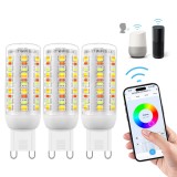Bec LED Smart G9, I-SHUNFA, Wi-Fi, 4W 400lm, 2700-6500K, dimabil, compatibil Alexa Google, set 3 bucati