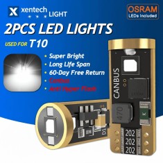 Becuri led T10 W5W Canbus 3 SMD 3838 Xentech Light set de 2 buc - Alb