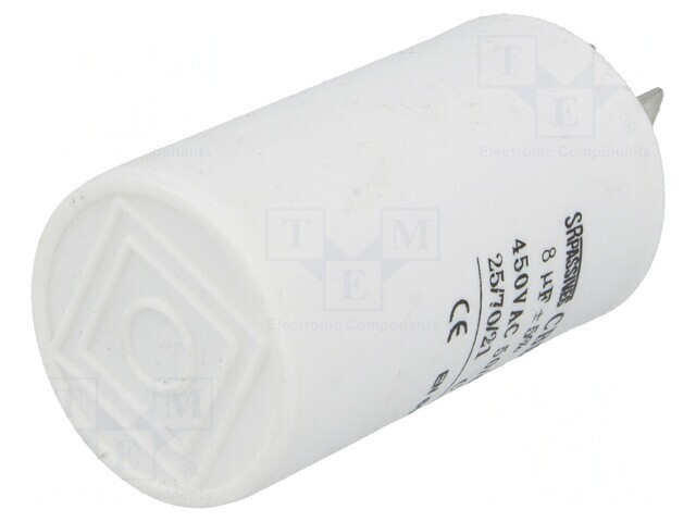 Condensator pentru Motoare 8uF 450V &Oslash;35x60mm