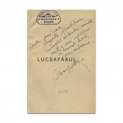 Cezar Petrescu, Luceafărul sau romanul lui Eminescu, 3 volume, cu dedicație olografă foto