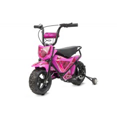 Mini Motocicleta electrica cu roti ajutatore, NITRO ECO Flee 300W 24V, culoare Roz