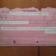 1942-Telegr.-Catre soc.Marasesti-Semneaza Maresal Antonescu-FF RARA