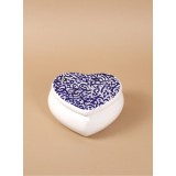 Cutie de depozitare inimioara din ceramică decorativă Scris Albastru