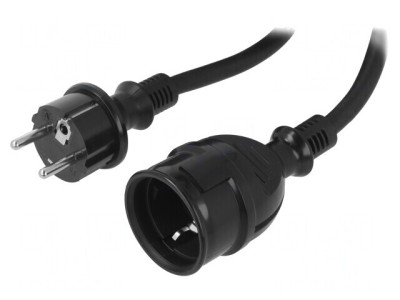 Prelungitor electric 15m 3x2,5mm2 negru 16A foto