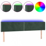 Cumpara ieftin Tablie de pat cu LED, verde inchis, 163x16x78/88 cm, catifea