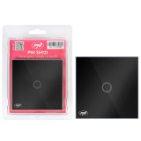 Aproape nou: Intrerupator simplu cu touch PNI SH121, din sticla, negru, cu LED indi