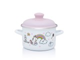 Oala cu capac Unicorn Metalac, email, 16cm, 2l
