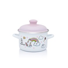 Oala cu capac Unicorn Metalac, email, 16cm, 2l