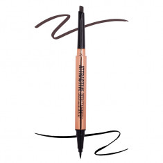 Eyeliner tip Carioca & Creion Sprancene Retractabil 2 in 1, Kiss Beauty 02