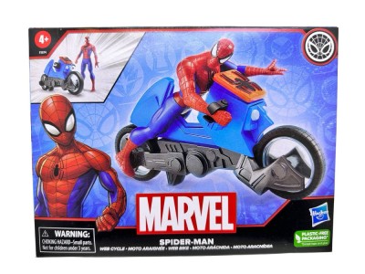 Set Figurina Spider-Man cu Motocicleta Web Cycle Marvel Hasbro 15.2 cm 4+ foto