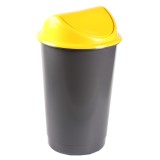 Cos gunoi flip-flap Plastor Delta 42313/4192 din polipropilena, forma cilindrica, diverse culori, 60L