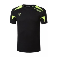 Tricou Sport Baieti Quick Dry, Maneci Scurte, Ideal pentru Golf, Tenis, Fitness, Alergare, Negru si Verde, XL (US) Negru 108 CM