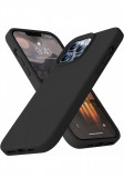 Huse silicon antisoc cu microfibra pentru Iphone 14 Pro Max Negru, Husa