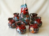 Set servit bauturi Lido di Pomposa, ceramica neagra glazurata, vintage