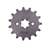 Pinion Fata Transmisie Moto 15 Dinti Pas 420, 6 Freze, Diametru 65mm