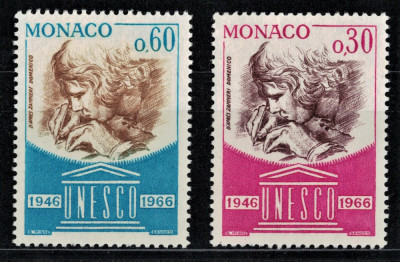 MONACO 1966 - UNESCO, aniversare 20 de ani/ serie completa MNH foto