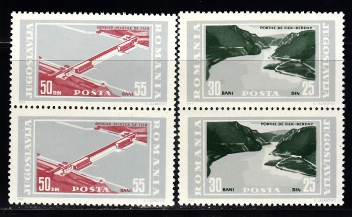 A11 TX10 7 - 1965 - Portile de fier - pereche de cate doua timbre