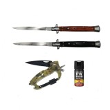 Set 2 Bricege IdeallStore, Spray Piper + Carabina Multifunctionala, Otel Inoxidabil, Vanatoare, Camping, Cutit, Deschizator, Surubelnita