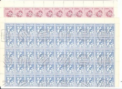 Cuba 1983 Flowers, complete sheet, 110 sets, used T.049 foto