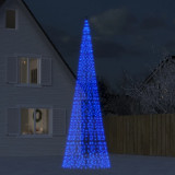 VidaXL Lumină brad de Crăciun pe catarg 1534 LED-uri albastru 500 cm