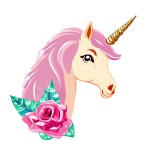 Cumpara ieftin Sticker decorativ, Unicorn, Roz, 67 cm, 10042ST, Oem