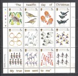 Guernsey.1984 Nasterea Domnului:Cele 12 zile ale Craciunului-coala mica GG.23