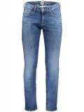 Cumpara ieftin Blugi barbati cu talie medie, croiala Slim fit, bleumarin, W28 L32