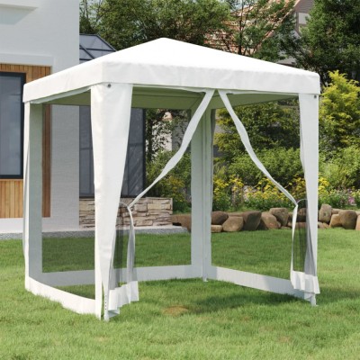 Gossi cort de petrecere cu 4 pereti din plasa, alb, 2 x 2 m foto