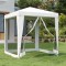 Gossi cort de petrecere cu 4 pereti din plasa, alb, 2 x 2 m