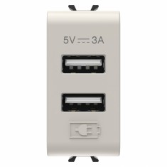 Priza USB tip A 1M alimentare dubla 5V Gewiss Chorus bej satinat MAT GW13447