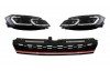 Grila Centrala cu RHD Faruri LED Semnal Dinamic VW Golf 7.5 VII Facelift (2017+) GTI Look Rosu/Crom Performance AutoTuning, KITT