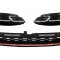 Grila Centrala cu RHD Faruri LED Semnal Dinamic VW Golf 7.5 VII Facelift (2017+) GTI Look Rosu/Crom Performance AutoTuning