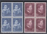 1957 LP 425 - 75 DE ANI DE LA NASTEREA LUI GEORGE ENESCU BLOCURI DE 4 TIMBRE MNH, Nestampilat