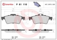 BREMBO P 61 110 PRIME LINE set placute frana,frana disc
