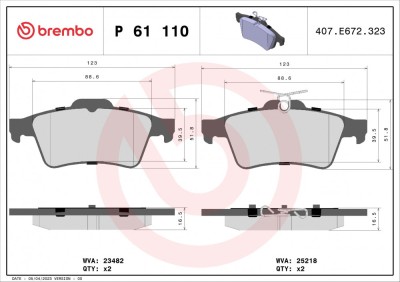 BREMBO P 61 110 PRIME LINE set placute frana,frana disc foto