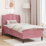 vidaXL Cadru de pat cu headboard Roz 90 x 190 cm Catifea 3415175