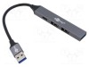 Hub USB Goobay 4 porturi USB A și USB C, 5Gbps, gri, 0.1m