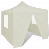 41464 Cream Foldable Tent 3 x 3 m with 4 Walls GartenMobel Dekor, vidaXL