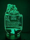 Lampa 3D de Craciun cu Mesaj , 16 Culori, LED RGB E i Telecomanda