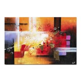 Tablou abstract pictat manual living, birou, Fantezie in abstract 8, 90x60cm ulei pe panza, gata de agatat pe perete