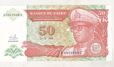 bnk bn Zair 50 nouveaux makuta 1993 aunc foto