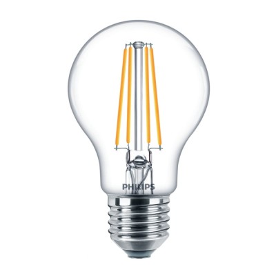Bec LED filament Philips clasic A60 E27 7W 806lm lumina calda 2700 K foto