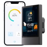 Cumpara ieftin Panou Control Smart WiFi, Touchscreen 3.5 inch, 2 Canale, Control Temperatura, Aplicatie, Alexa si Google Assistant, pentru Locuinta, Negru
